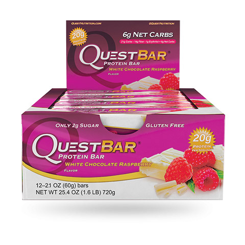Quest Bar - 1 doos - White Chocolate Raspberry.